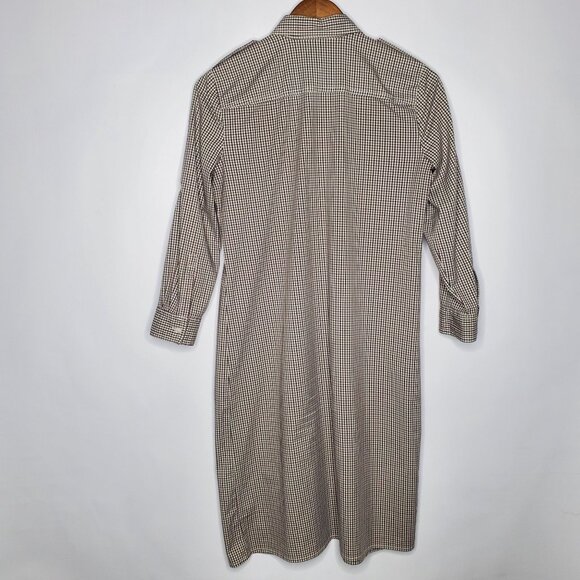 Lands End Canvas Womens Plaid Shirt Dress Size 4 Long Sleeve Button Down Preppy - Picture 2 of 7